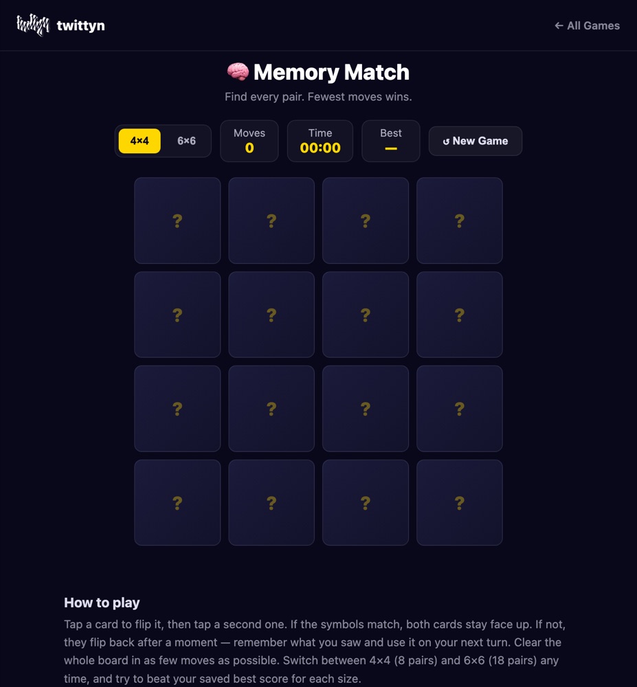 Memory Match screenshot