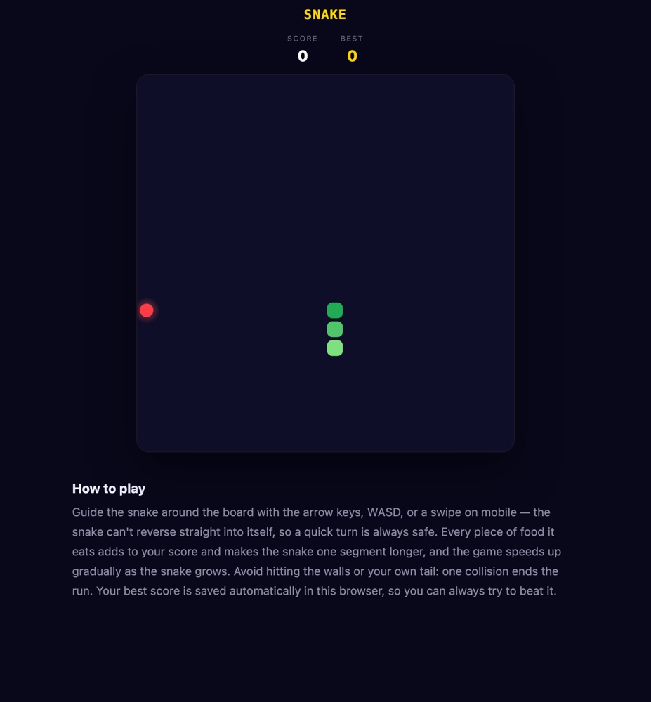 Snake screenshot