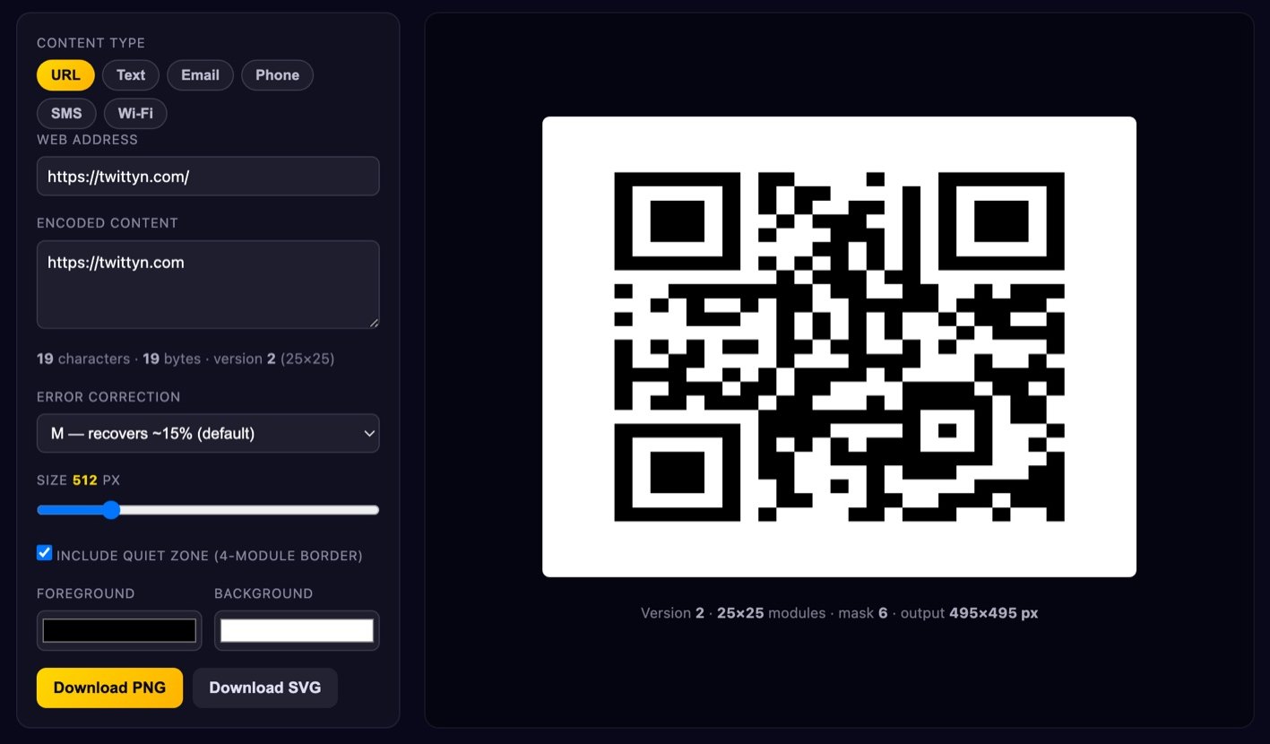 QR code generator screenshot