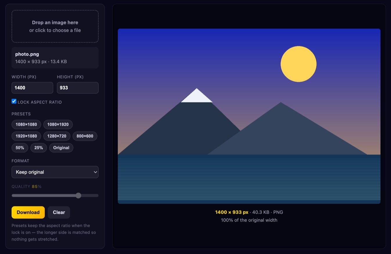 Image resizer screenshot